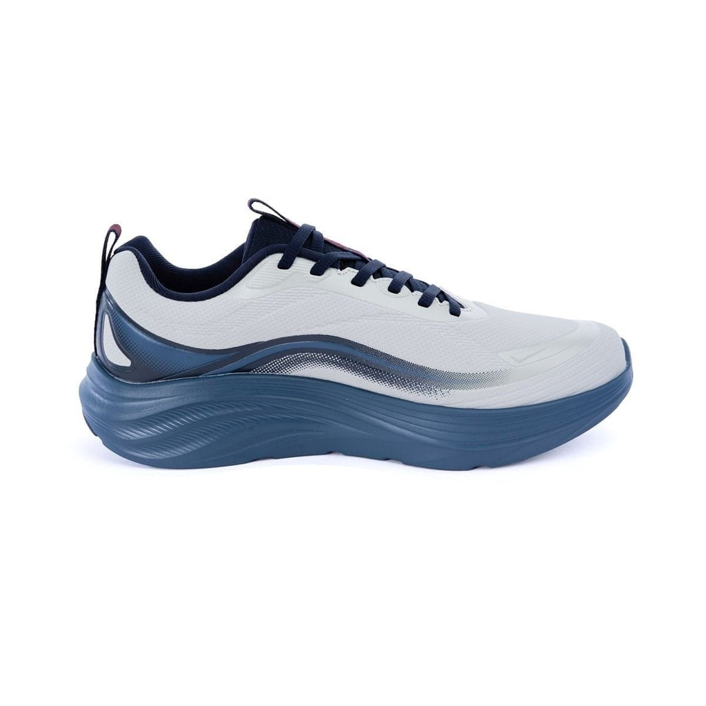 Men's Running Shoes Breathable Mesh Thick Sole Sneakers White Navy Blue