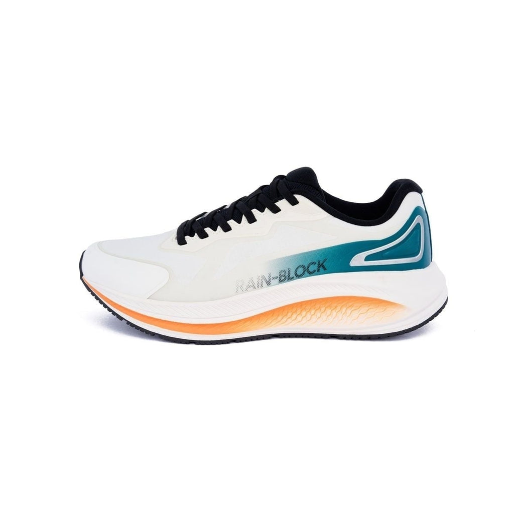 Rain-Block Running Shoes Waterproof Sports Sneakers White Teal Orange
