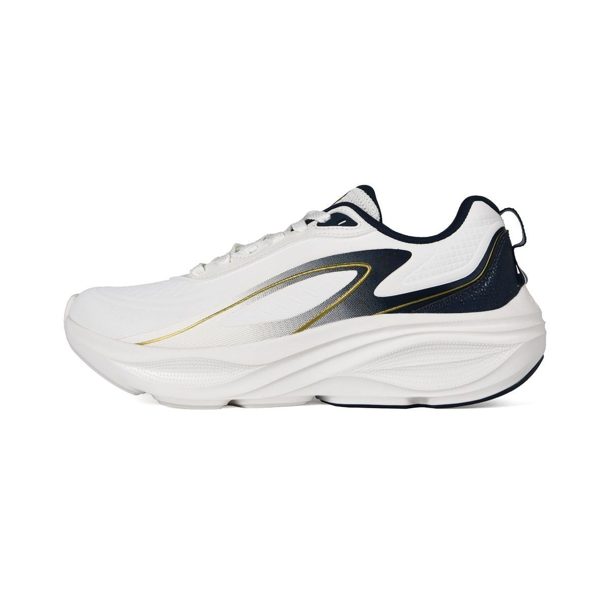 Running Shoes Lightweight Mesh Cushion White Navy Gold