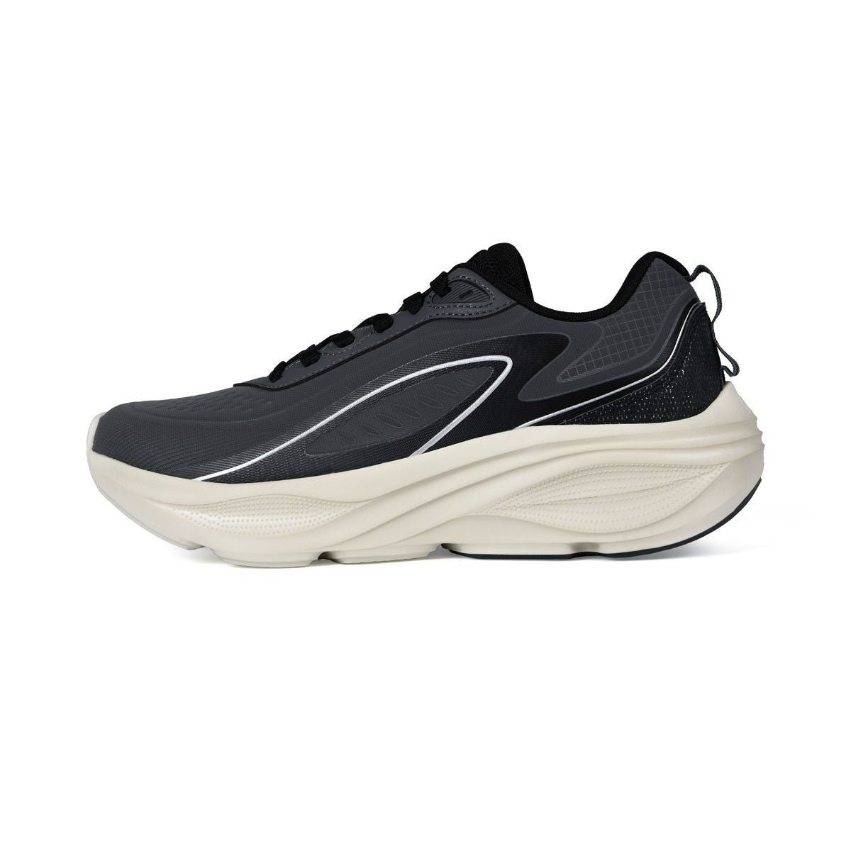 Men's Running Shoes Breathable Cushioned Grey Black Mesh