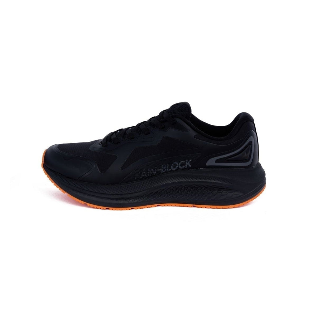 Rain-Block Running Shoes Waterproof Reflective Sport Black Orange