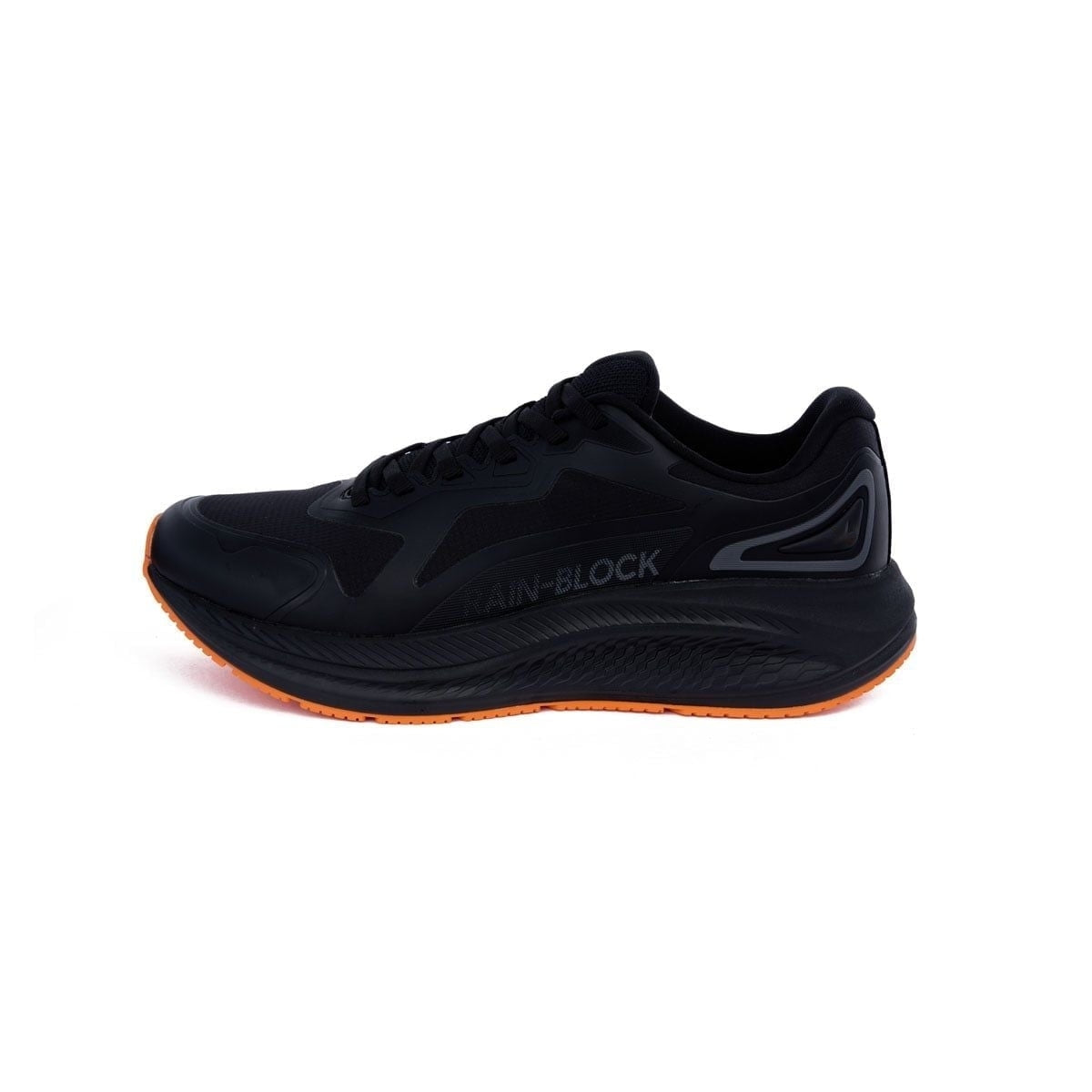 Rain-Block Running Shoes Waterproof Reflective Sport Black Orange