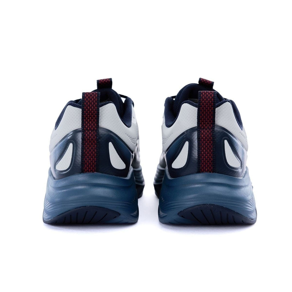 Men's Running Shoes Breathable Mesh Thick Sole Sneakers White Navy Blue