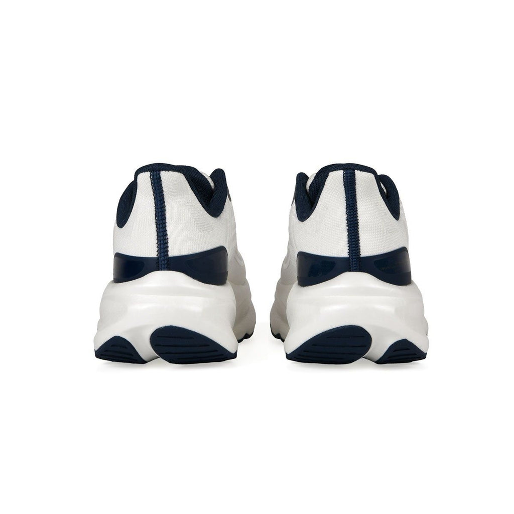 Cushioned Breathable Running Shoes - White Navy Mesh Upper