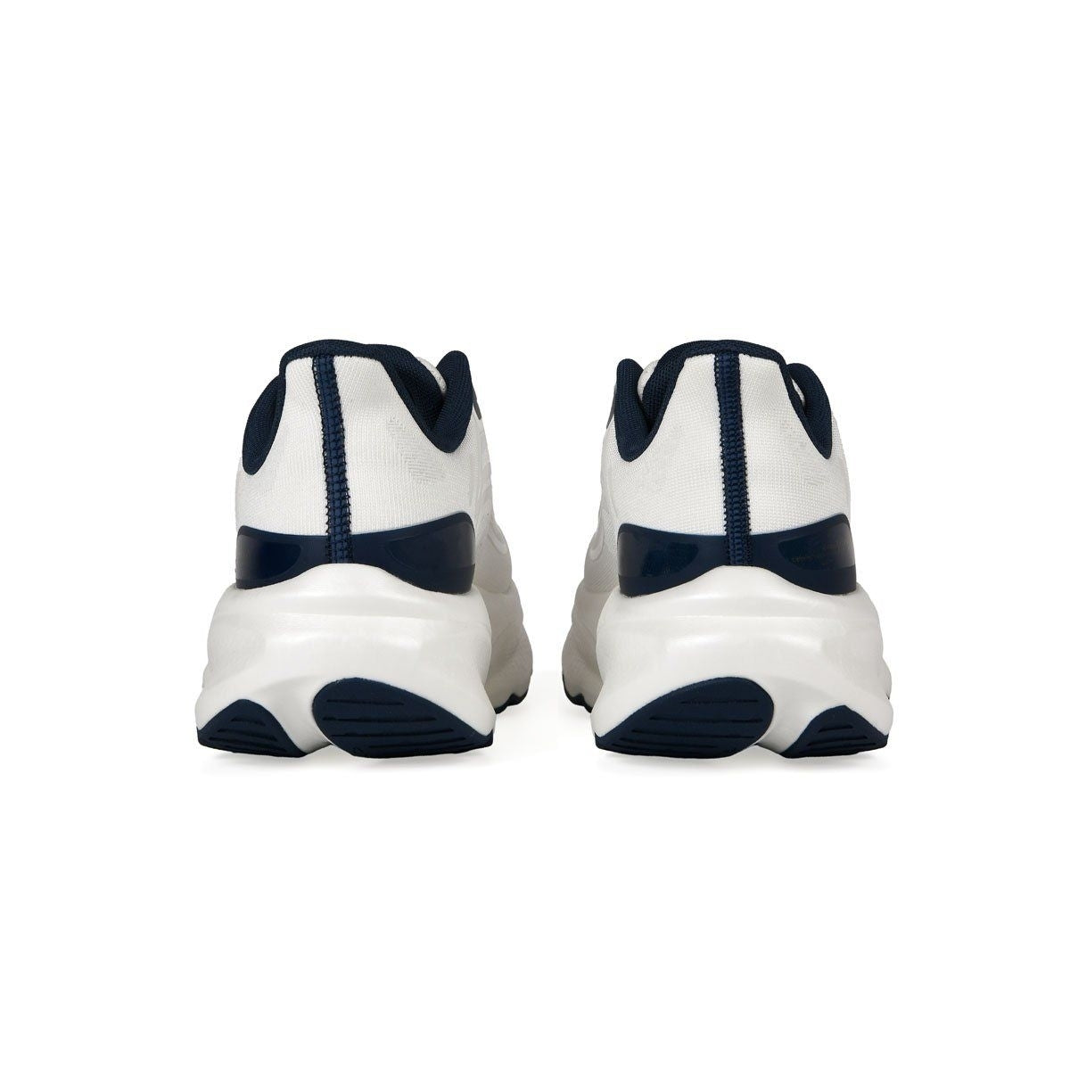 Cushioned Breathable Running Shoes - White Navy Mesh Upper