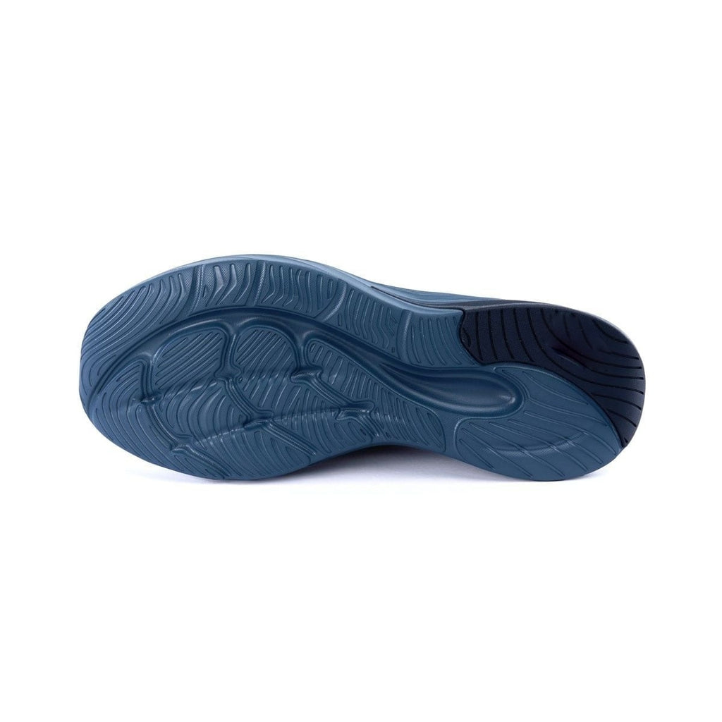 Men's Running Shoes Breathable Mesh Thick Sole Sneakers White Navy Blue