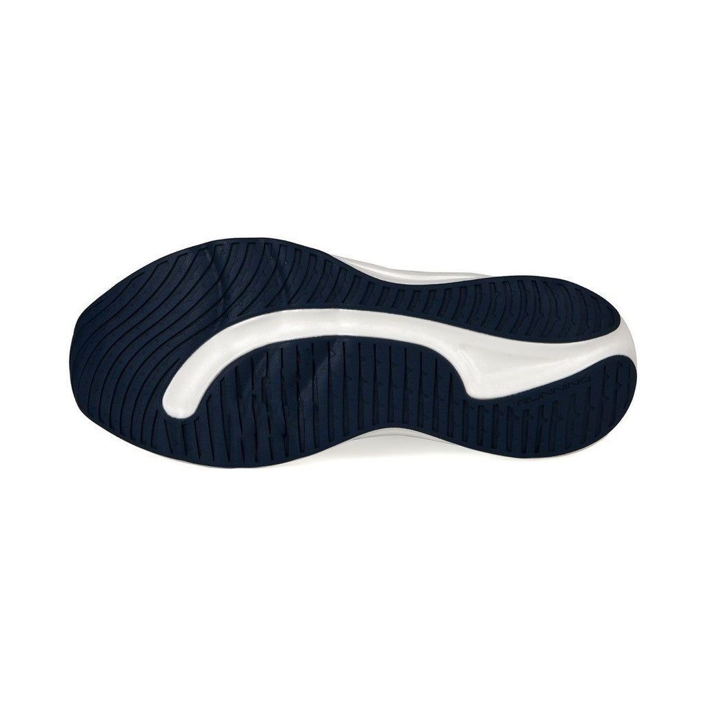 Cushioned Breathable Running Shoes - White Navy Mesh Upper