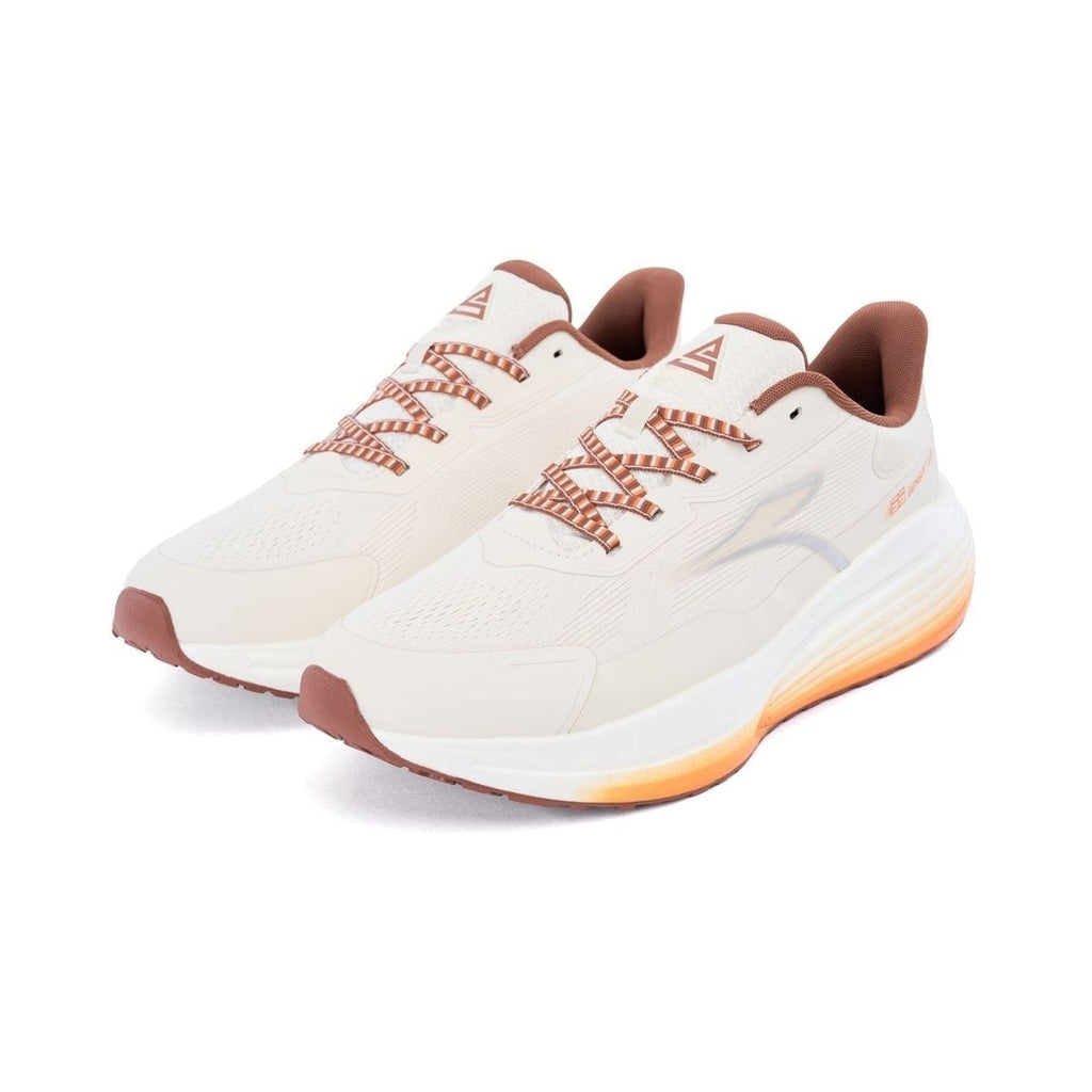 Running Shoes Breathable Mesh Cushioned Cream Orange