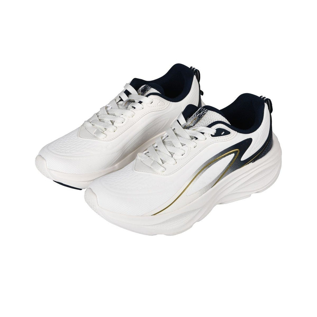 Running Shoes Lightweight Mesh Cushion White Navy Gold